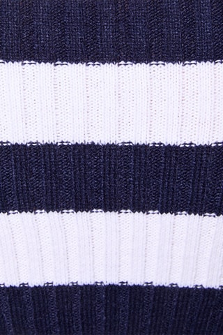 Pull court - Blanc et bleu marine