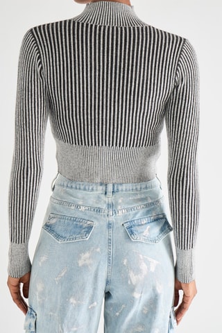 Gilet court - Ecru et noir