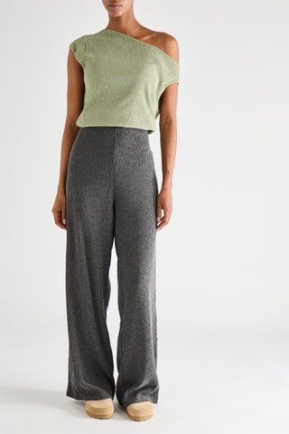 Pantalon taille haute - Gris foncé