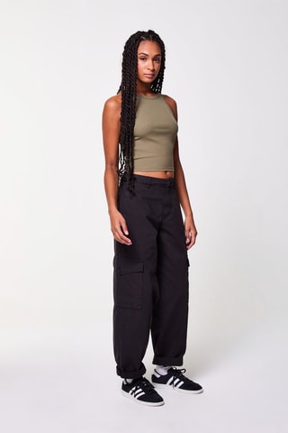 Pantalon skater cargo taille haute Noir