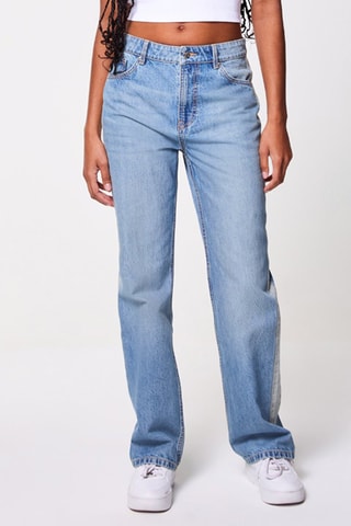 Jean droit taille haute - Bleu