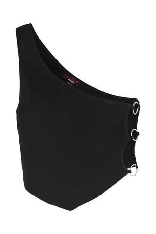 Crop top asymétrique Noir