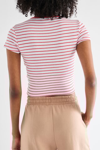 Crop top - Blanc et rouge