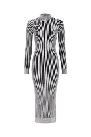 Robe longue - Blanc et noir