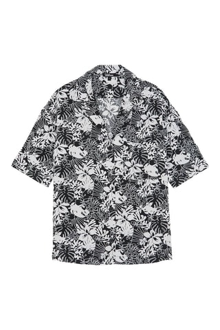 Chemisier fleuri Noir et blanc