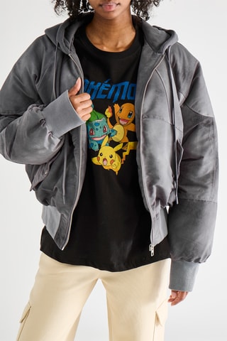 Doudoune à capuche - Gris clair