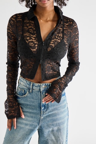 Gilet en dentelle - Noir