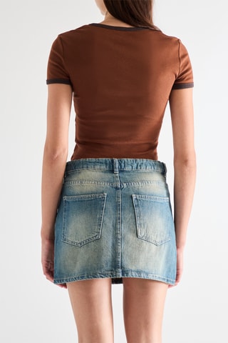 T-shirt cropped - Marron