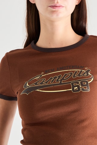 T-shirt cropped - Marron