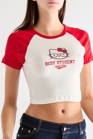 Crop top Hello Kitty - Blanc
