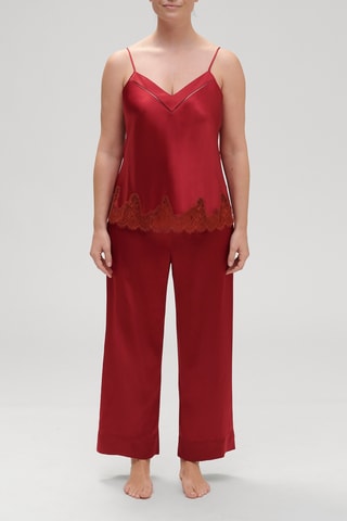 Caraco de pyjama en soie Nocturne - Rouge
