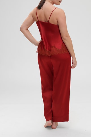 Caraco de pyjama en soie Nocturne - Rouge