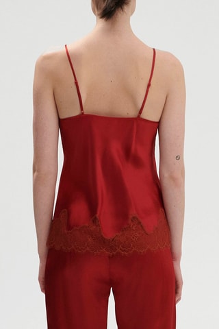 Caraco de pyjama en soie Nocturne - Rouge