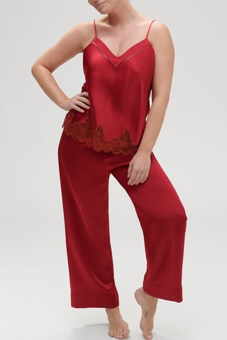 Caraco de pyjama en soie Nocturne - Rouge