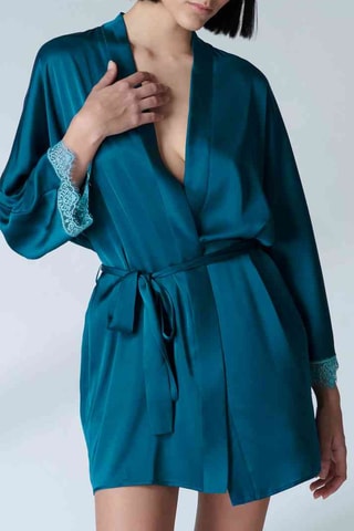 Kimono Satin - Bleu