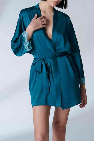 Kimono Satin - Bleu