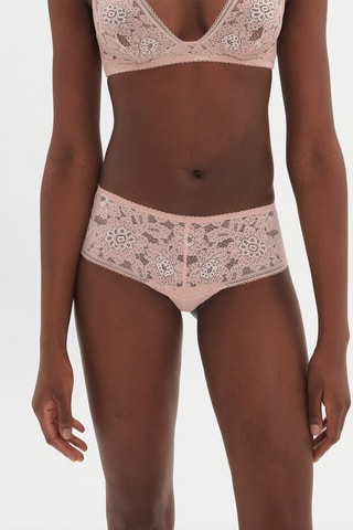 Shorty en dentelle Festive - Rose