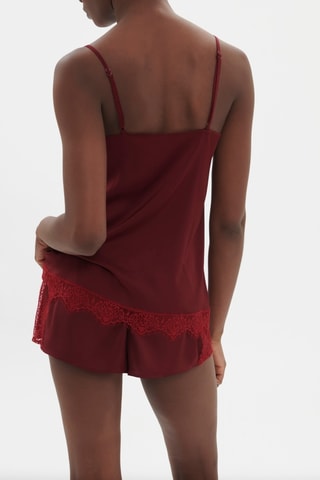 Caraco de nuit Satin - Rouge