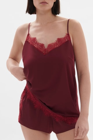 Caraco de nuit Satin - Rouge