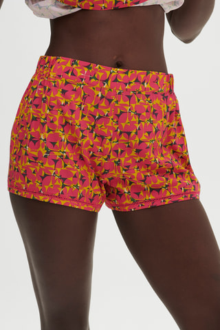 Short de pyjama taille haute Songe - Jaune et rose