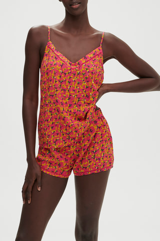 Short de pyjama taille haute Songe - Jaune et rose