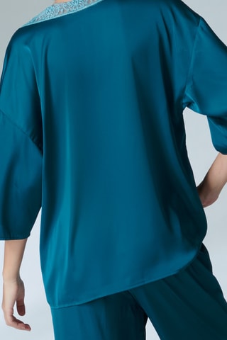 Blouse Satin Secrets - Bleu