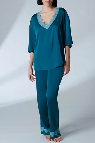 Blouse Satin Secrets - Bleu