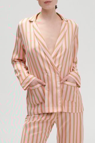 Veste de pyjama Caprice - Blanc et orange