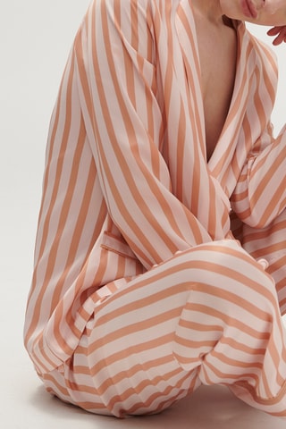 Veste de pyjama Caprice - Blanc et orange