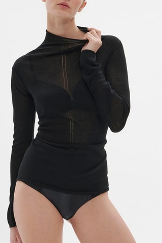 Top en laine Light Knit - Noir