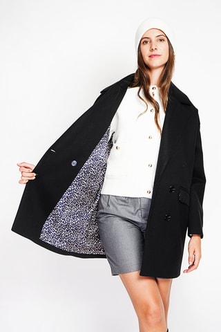 Sobretudo oversized de lã - Preto