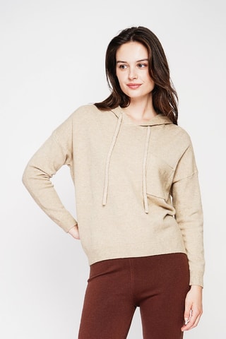 Camisola com capuz - Bege