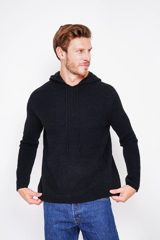 Camisola com capuz - Preto