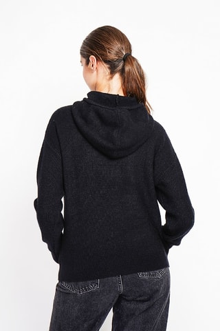 Camisola oversized com capuz - Preto