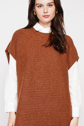Trui-jurk oversized  - Bruin