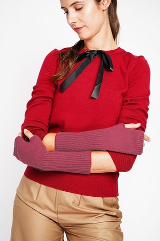 Vingerloze Handschoenen Lichtblauw - Rood