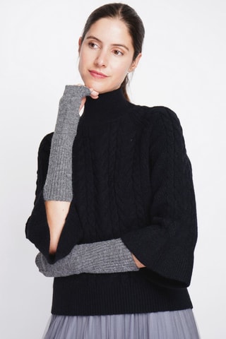 Vingerloze Handschoenen Lichtblauw - Grijs