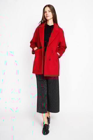 Sobretudo oversized de lã - Vermelho