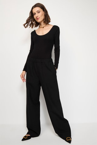 Zijden Bodysuit  - Zwart