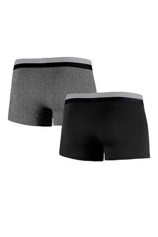 2 Boxers Zwart en Gemêleerd Donkergrijs