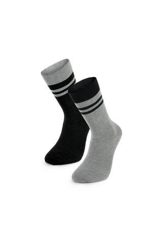 6 Paar Sokken Zwart en Grijs