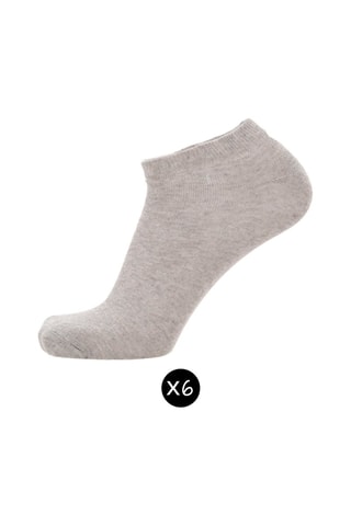 6 Paar Enkelsokken Gemêleerd Grijs