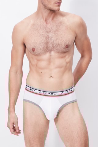 3 Slips Wit, Marineblauw en Gemêleerd Grijs