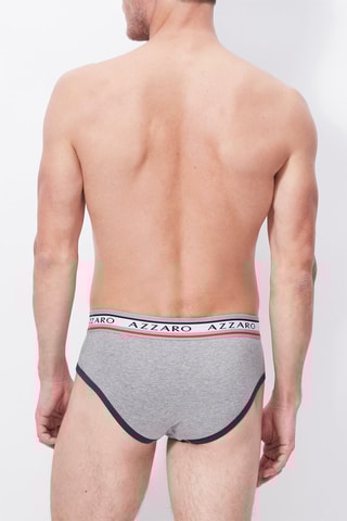 3 Slips Wit, Marineblauw en Gemêleerd Grijs