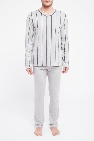 Pyjama Gemêleerd Grijs en Marineblauw