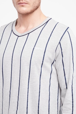 Pyjama Gemêleerd Grijs en Marineblauw