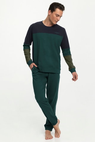 Pyjama Pekin - Groen en Marineblauw