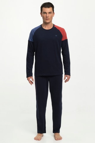 Pyjama Oslo - Marineblauw en Rood