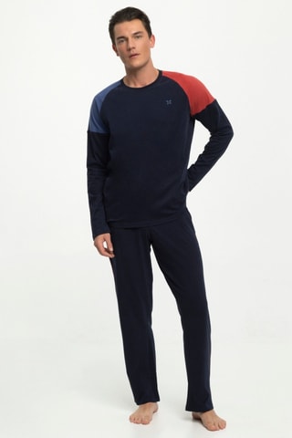 Pyjama Oslo - Marineblauw en Rood