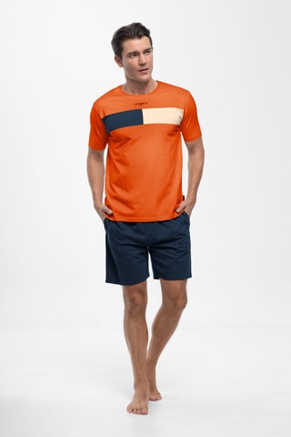 Pyjama - Oranje en Marineblauw